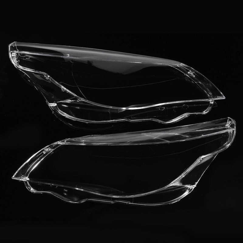 Дясна и лява леща за фарове на автомобил Стъклен капак на капака на абажура Корпус за BMW E60 E61 25I 530I 545I 550I 2003-2010 Капак на фаровете