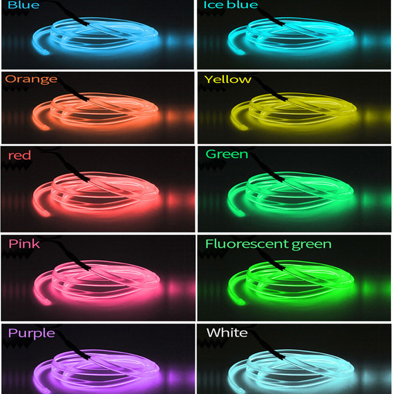 Automobilio salono dekoratyviniai LED žibintai EL neoninės juostos automatinės lanksčios aplinkos lempos prietaisų skydelio atmosferos apšvietimas, skirtas Audi BMW Toyota Ford