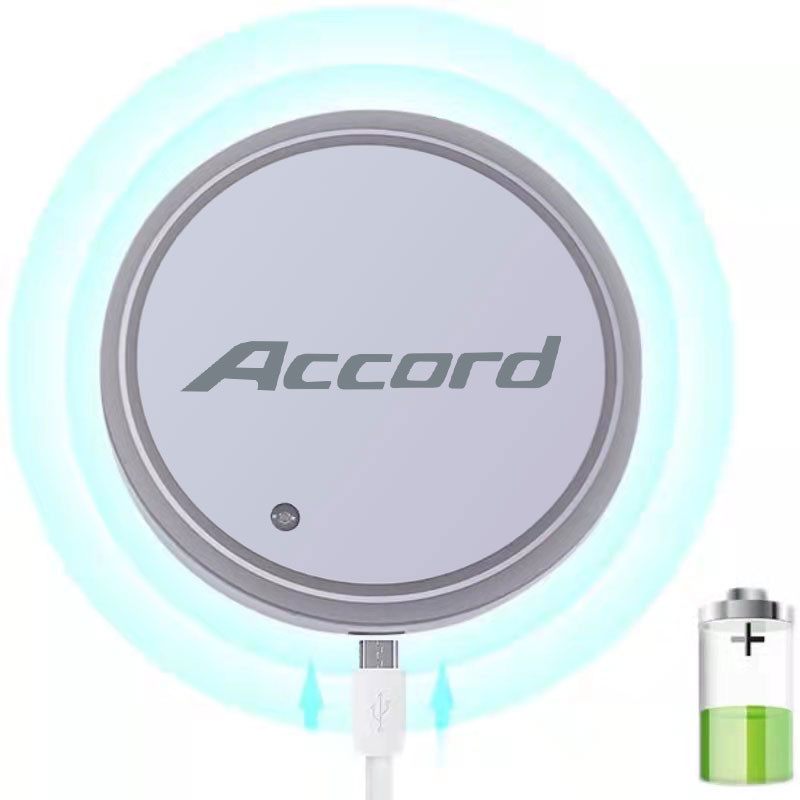 Auto logoga Led Atmosphere Light 7 värvilise tassi helendav aluste hoidik Honda Accordi 2008-2014 2016 2018-2021 autotarvikutele