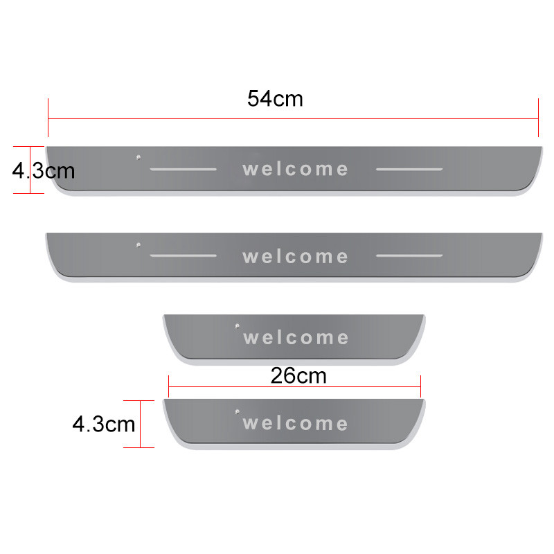 LED tervituslogo auto ukseläve pedaalivalgusti juhtmevaba akrüül-USB laadimine Dynamic Symphony Auto interjööri dekoratiivne valgusti
