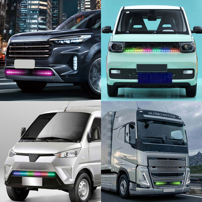 24V 12V RGB gaismas Automašīnu LED sloksnes Režģis Dekoratīvi mirgojoši aizmugurējie lukturi pagrieziena signāla lukturis DRL gaismas kravas automašīna 4 WD auto piederumi