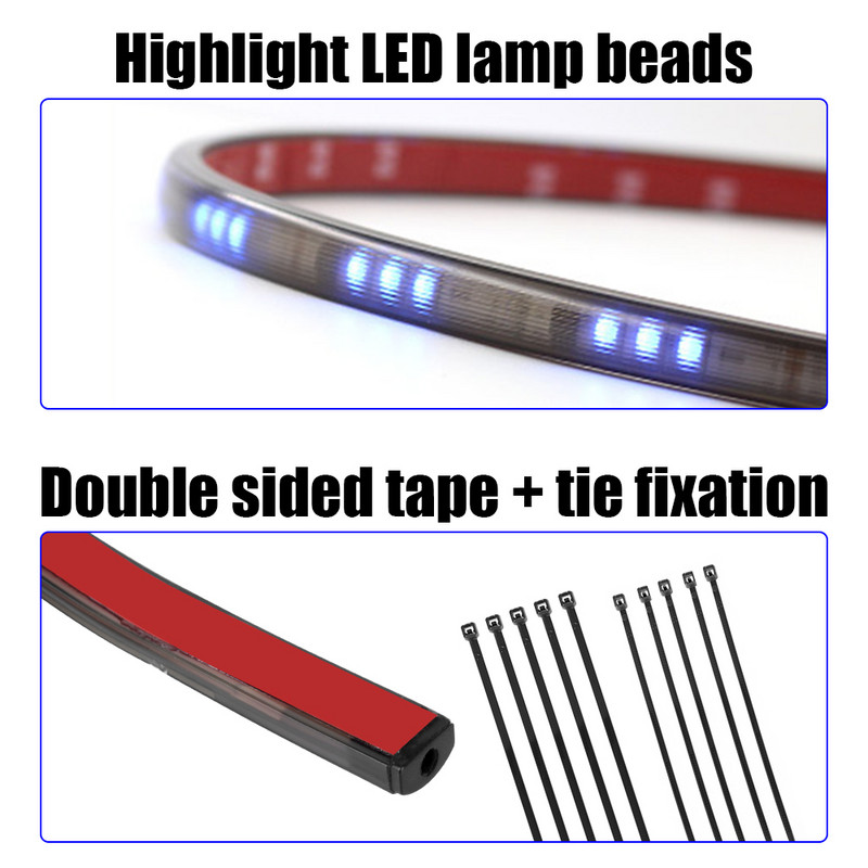 24V 12V RGB gaismas Automašīnu LED sloksnes Režģis Dekoratīvi mirgojoši aizmugurējie lukturi pagrieziena signāla lukturis DRL gaismas kravas automašīna 4 WD auto piederumi