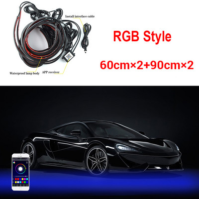 Autoriba alusvalgustusega LED-tuled Kerealune Paindlik neoonvärviline Auto Dekoratiivne Ambient Atmosfäär Alusvalgusti APP-juhtimine