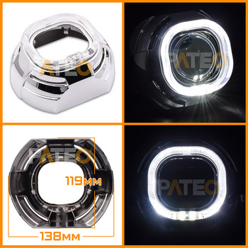 Προβολέας Bezel LED Angel Eyes Halo Rings Shrouds For 3 ιντσών Hella 3r 5/Koito Q5 Bi-xenon BI-LED Headlight Lenses DRL Covers