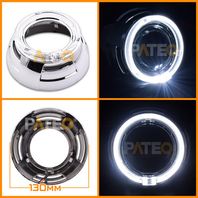 Projektora rāmis LED Angel Eyes Halo Gredzeni Apvalki 3 collu Hella 3r 5/Koito Q5 Bi-xenon BI-LED priekšējo lukturu lēcu DRL vāciņi