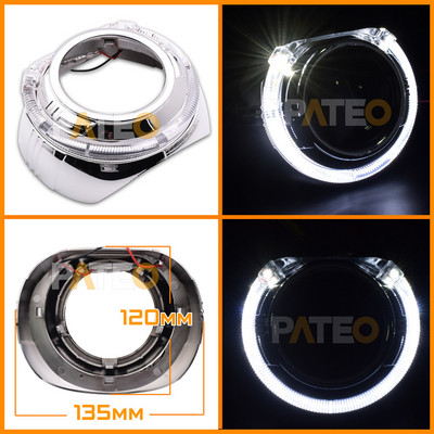 Projektora rāmis LED Angel Eyes Halo Gredzeni Apvalki 3 collu Hella 3r 5/Koito Q5 Bi-xenon BI-LED priekšējo lukturu lēcu DRL vāciņi
