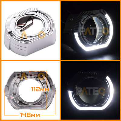 Projektora rāmis LED Angel Eyes Halo Gredzeni Apvalki 3 collu Hella 3r 5/Koito Q5 Bi-xenon BI-LED priekšējo lukturu lēcu DRL vāciņi