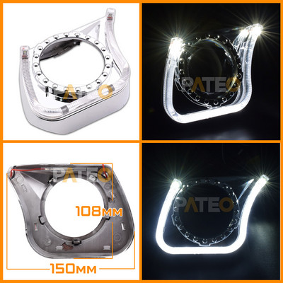 Projektora rāmis LED Angel Eyes Halo Gredzeni Apvalki 3 collu Hella 3r 5/Koito Q5 Bi-xenon BI-LED priekšējo lukturu lēcu DRL vāciņi