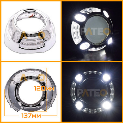 Projektora rāmis LED Angel Eyes Halo Gredzeni Apvalki 3 collu Hella 3r 5/Koito Q5 Bi-xenon BI-LED priekšējo lukturu lēcu DRL vāciņi