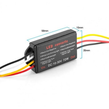 10-30V Универсална автомобилна светкавица Strobe Controller Flasher Module Adapter за LED странична габаритна спирачна светлина Заден стоп мигач