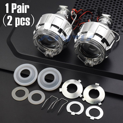 Angel Eyes Running Lights Auto objektiiv Bi-ksenoonprojektor H1 HID LED H4 H7 esituli 2,0 tolli DRL Halo komplekt Autotarvikud häälestus