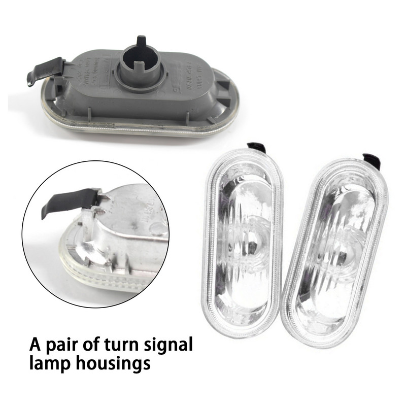 2 бр. Корпус за странични габаритни светлини, резервен аксесоар, овална външна предупредителна габаритна лампа, рамка 1J0949117 за Bora Golf 4 MK4 98