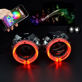 2.5 Bi Xenon Lens RGB APP Bluetooth Projector Angel Eyes H1 HID LED Bec H4 H7 Faruri Faruri Accesorii Tuning
