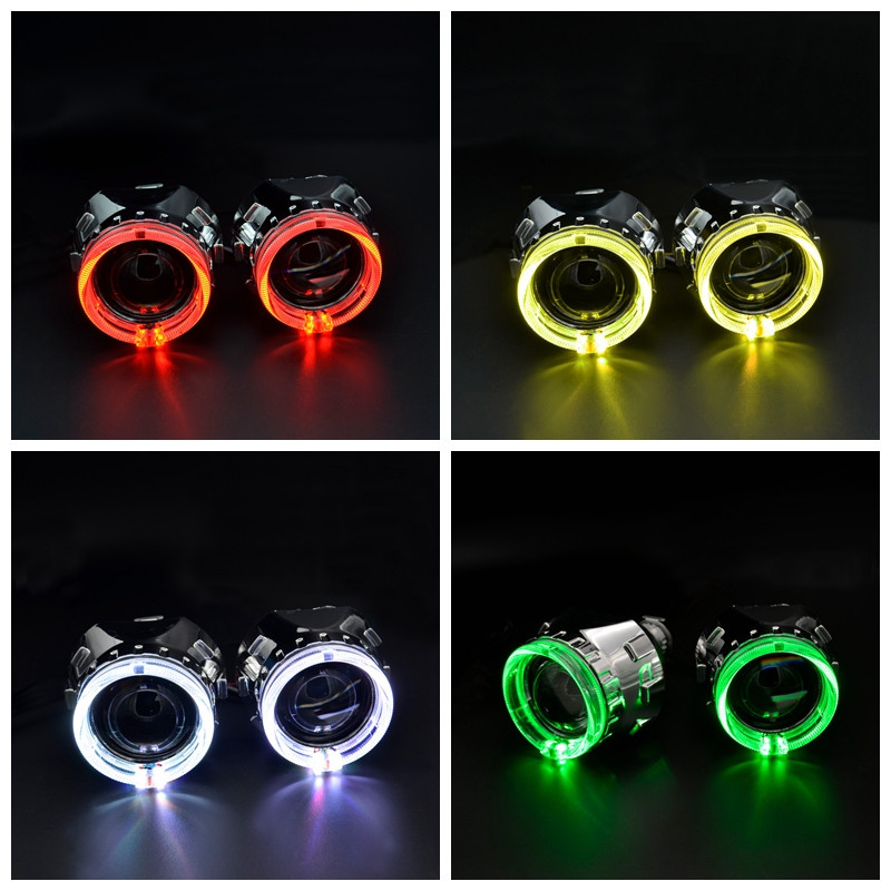 2.5 Bi Xenon Lens RGB APP Bluetooth Projector Angel Eyes H1 HID LED Bec H4 H7 Faruri Faruri Accesorii Tuning