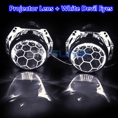 Prednja svjetla Leće Hella 3R D2S Honeycomb Demon Devil Eye Bixenon D1S D3S D4S HID LED projektor Plava leća Auto svjetla Dodaci