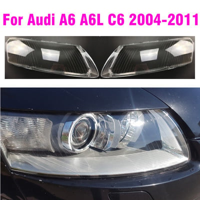 Audi A6 C6 2004-2011 autóhoz első fényszóró lencsevédő üveg Auto Shell fényszóró lámpaernyő átlátszó fényszóró lámpa