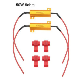 50W 6 ohm Προβολέας Φορτίου Αντίσταση Φορτίο Προβολέα Λαμπτήρας LED Προβολείς ομίχλης Αποκωδικοποίηση Σήμα Γρήγορης Περιστροφής Αναβοσβήνει 4X Auto Universal Καλωδίωση εσωτερικού καλωδίου