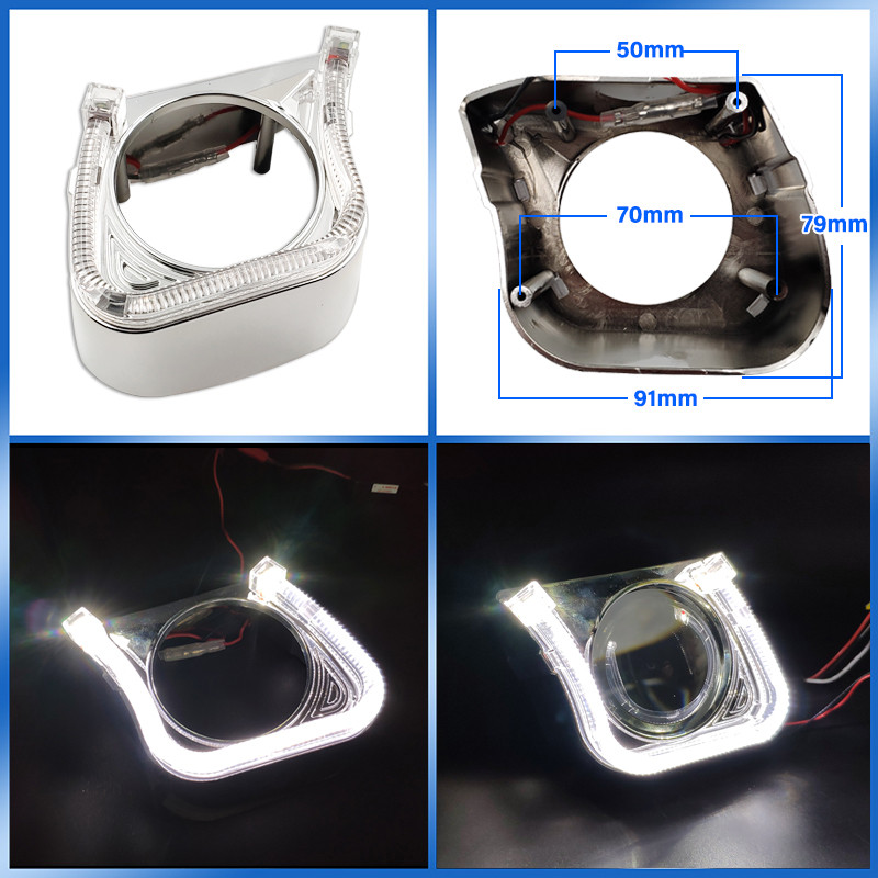 Învelișuri Ochi de înger pentru lentile de proiector Bi-Xenon 2,5 lentile WST Capace pentru mască Cadre Lentile faruri Accesorii mașini Retrofit DIY