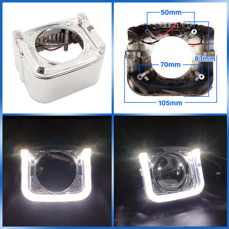 Învelișuri Ochi de înger pentru lentile de proiector Bi-Xenon 2,5 lentile WST Capace pentru mască Cadre Lentile faruri Accesorii mașini Retrofit DIY