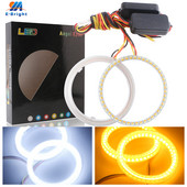 2 ΤΕΜ 12V 24V Λευκό πορτοκαλί 4014 LED Angel Eyes Halo Ring Σήμα ομίχλης αυτοκινήτου μοτοσικλέτας DRL Φως ημέρας 60-70-80-90-95-100-110-120mm