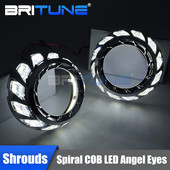 Ochi de înger giulgi pentru proiector Spiral COB Bazel pentru 3.0 Hella 3R G5/Koito Q5 Lentila bi-xenon Lentile faruri Accesorii auto Tuning