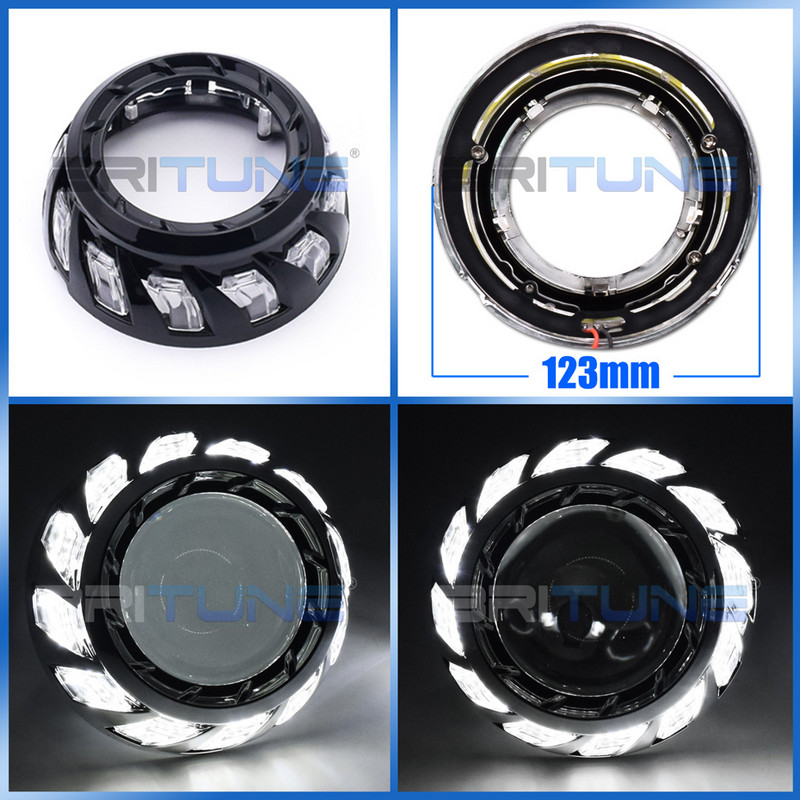 Ochi de înger giulgi pentru proiector Spiral COB Bazel pentru 3.0 Hella 3R G5/Koito Q5 Lentila bi-xenon Lentile faruri Accesorii auto Tuning