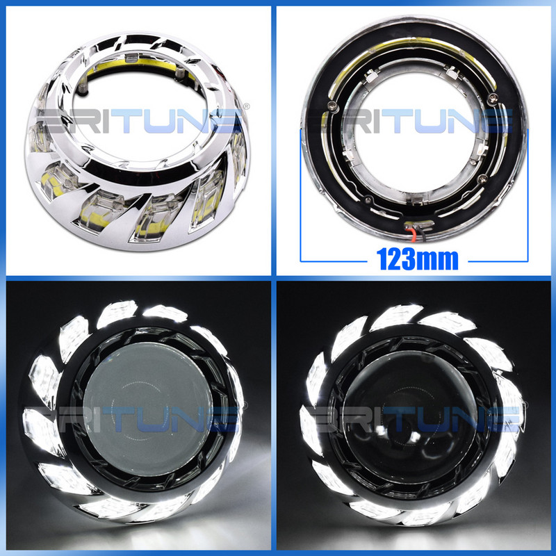 Ochi de înger giulgi pentru proiector Spiral COB Bazel pentru 3.0 Hella 3R G5/Koito Q5 Lentila bi-xenon Lentile faruri Accesorii auto Tuning