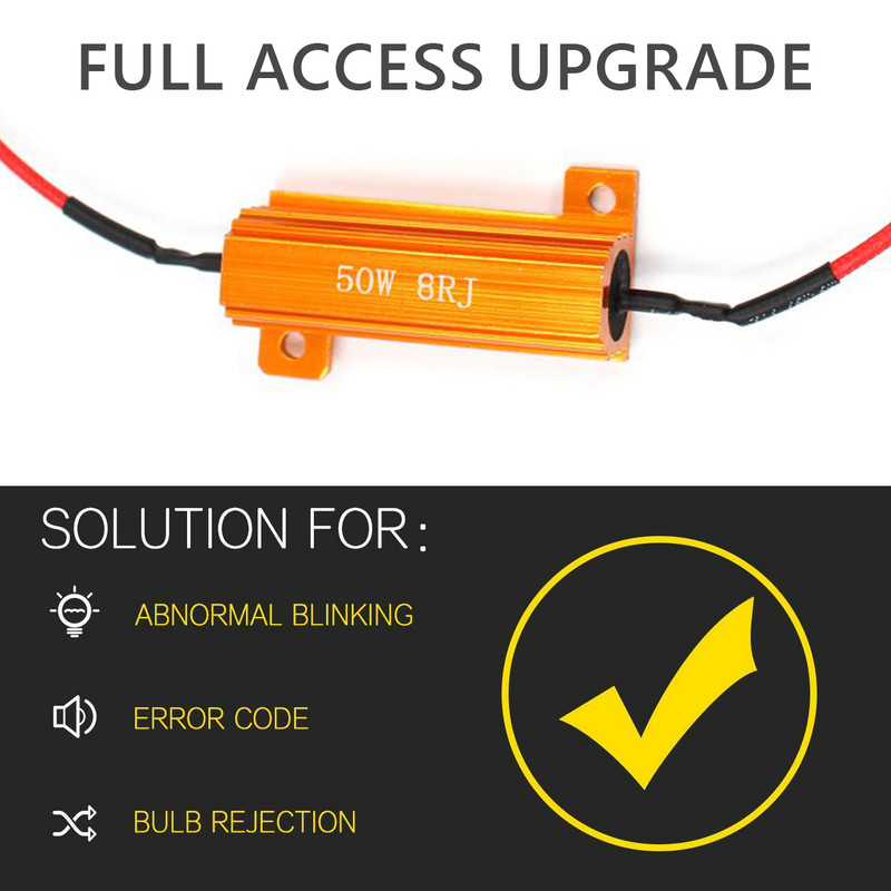 4kom 50W 8ohm Upravljačka svjetla Otpor žmigavaca Otpornici opterećenja LED Brzi bljesak Pristup Indikator opterećenja Otpornik Signal Blinke