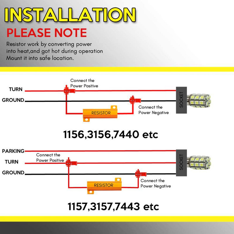 4kom 50W 8ohm Upravljačka svjetla Otpor žmigavaca Otpornici opterećenja LED Brzi bljesak Pristup Indikator opterećenja Otpornik Signal Blinke