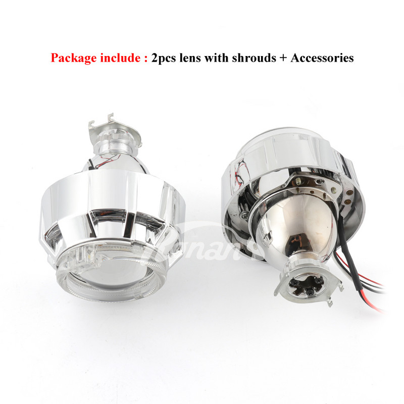 Ronan 2,0`` MH1 Bi-Xenon mootorrattaläätsed Dual Angel Eyes Varjud H4 H7 Adapter Ajakohastatud auto mootorratta esituli