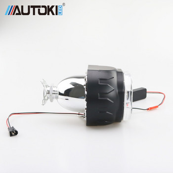 Autoki Square LED Angel Eyes Bi xenon Lens Проектор Фар за модернизация на автомобил Направи си сам W/ Дневни светлини 2.5\'\' H4 H7