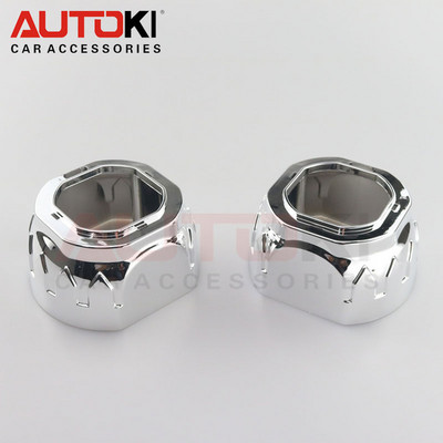 Autoki Square LED Angel Eyes Bi xenon Lentila proiector far pentru retrofit auto DIY cu lumini de zi 2.5'' H4 H7