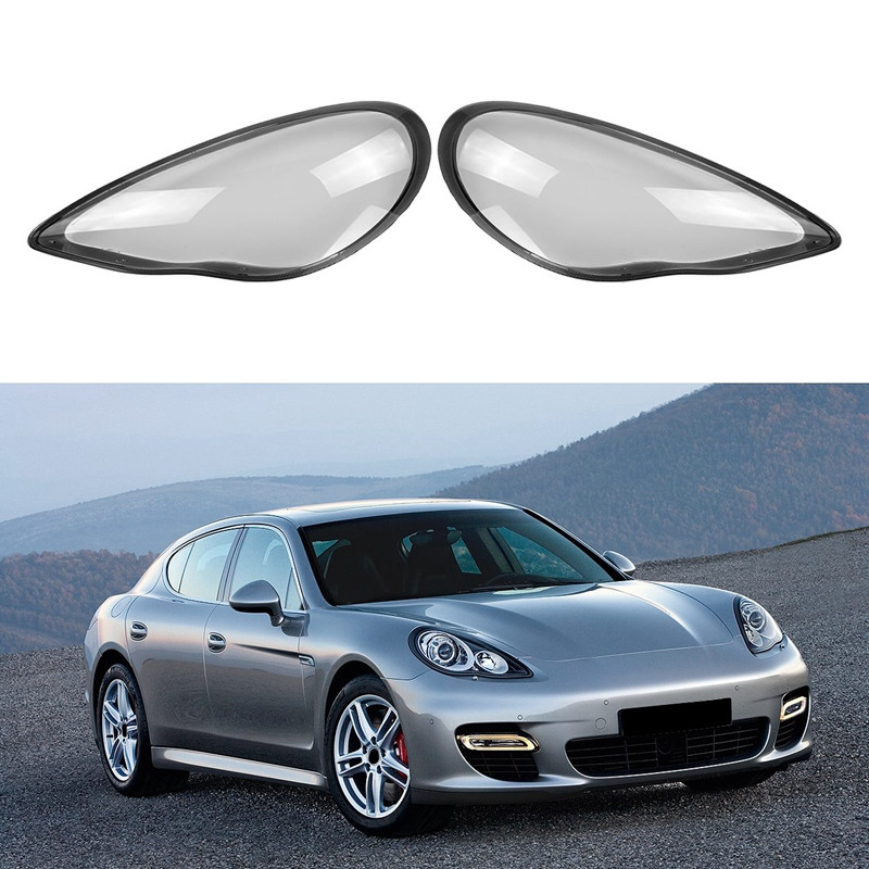 For-Porsche Panamera 2010-2013 esitulede korpuse lambivari, läbipaistev objektiivikate Esitule kate