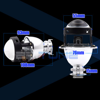 Φακοί προβολέων 2.0 H1 HID Bi-xenon H4 H7 Projector Metal Lens Mini Gatling Gun Shroud for Auto Motorcycle Accessories Retrofit