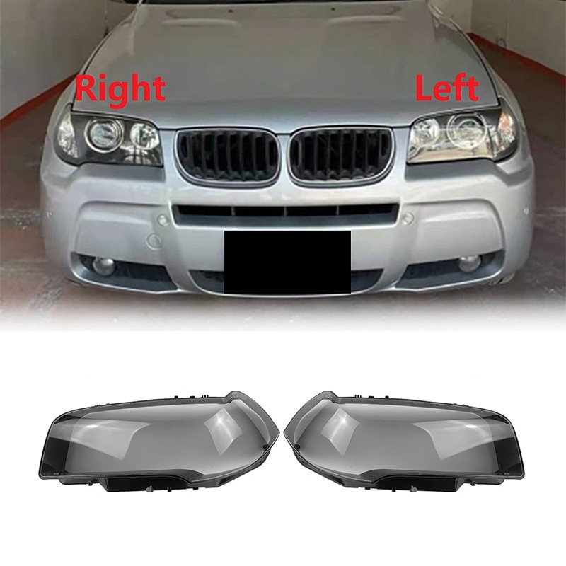 For-BMW X3 E83 2006-2010 esitulede korpuse lambivari, läbipaistev objektiivikate Esitule kate