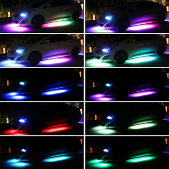 Φωτιστικό κάτω μέρος αυτοκινήτου RGB Led Neon Chassis Strip Bar Ambient Light APP/Τηλεχειριστήριο Διακοσμητικά αξεσουάρ αυτόματου στυλ