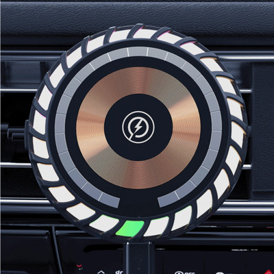 Car Pick-up Muzică Lumină Control vocal Lampă ritm ambiental 15W Suport magnetic pentru încărcător fără fir Suport multifuncțional pentru telefon