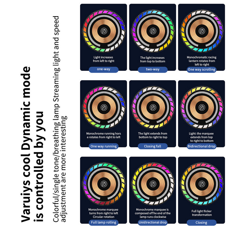 Car Pick-up Muzică Lumină Control vocal Lampă ritm ambiental 15W Suport magnetic pentru încărcător fără fir Suport multifuncțional pentru telefon