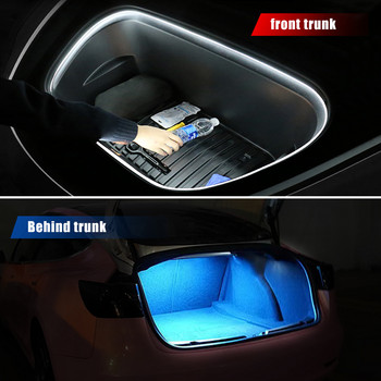 OKEEN Светодиодна лента за Tesla Model 3 YSX 2013-2022 Преден багажник Неонова светлина Автоматична интериорна декоративна лампа Модифицирани светлини 12V