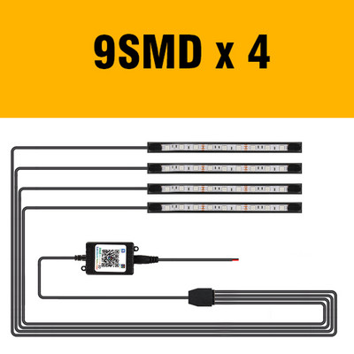 OKEEN RGB Εσωτερικά Φώτα Περιβάλλοντος Αυτοκινήτου Λωρίδα LED Νέον, Universal Auto Foot Lights With APP Remote Auto Atmosphere Διακοσμητικά φωτιστικά