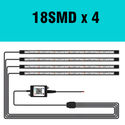 OKEEN RGB Εσωτερικά Φώτα Περιβάλλοντος Αυτοκινήτου Λωρίδα LED Νέον, Universal Auto Foot Lights With APP Remote Auto Atmosphere Διακοσμητικά φωτιστικά