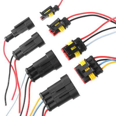 1 Sets/lots New 1/2/3/4/5/6 Pin Car Waterproof Electrical Connector HID Plug with Electrical Wire Cable Auto Truck Wire Harness
