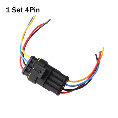 1 rinkinys / partijos Nauji 1/2/3/4/5/6 kontaktų automobilio vandeniui atspari elektros jungtis HID kištukas su elektros laidu Auto sunkvežimio laidai