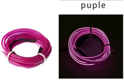 OKEEN 5M EL Wire Neon Iluminare interioară a mașinii Bandă Led Auto Atmosferă Lumină ambientală Lumină flexibilă Tub de frânghie Lampă decorativă