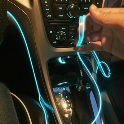 OKEEN 5M EL Wire Neon Iluminare interioară a mașinii Bandă Led Auto Atmosferă Lumină ambientală Lumină flexibilă Tub de frânghie Lampă decorativă