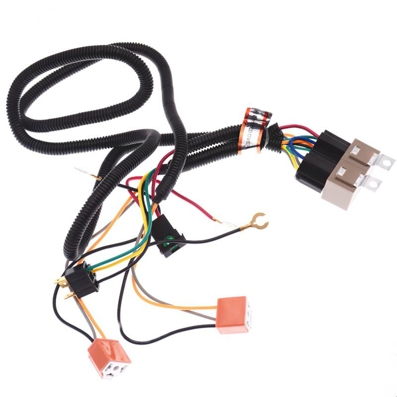 Automobilio H4 priekinių žibintų relės laidų rinkinys 100 W priekinio žibinto stiprintuvo linija Automobilio H4 lemputės lizdo kištukas automobilio priekiniam žibintui