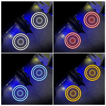 SEAMETAL Светлина за добре дошли на вратата на колата Безжичен магнитен сензор HD 3D проектор Ghost Shadow Night Light Безжична лазерна емблема Лампа