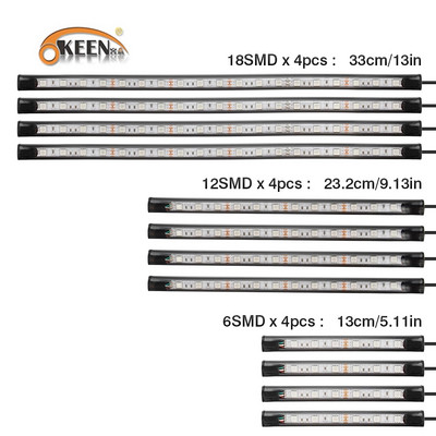 12 buc. Lumini LED sub caroserie pentru motociclete RGB Multicolor APP Control Car Underglow Neon Strip pentru lampă de atmosferă Yamaha Hodna