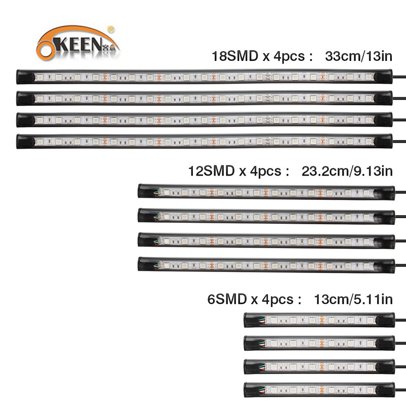 12 buc. Lumini LED sub caroserie pentru motociclete RGB Multicolor APP Control Car Underglow Neon Strip pentru lampă de atmosferă Yamaha Hodna