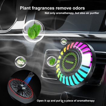 24 Φωτεινές λυχνίες LED RGB Έλεγχος ήχου Φωνητικός Ρυθμός Περιβάλλοντος Λαμπτήρας παραλαβής για διαχύτη αυτοκινήτου Κλιπ εξαερισμού Αποσμητικά αέρα Fragrance APP Control